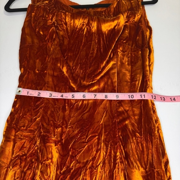 Vintage 1960 Mantie-Maker Crushed Velvet Dress Burnt Orange Wiggle Dress London - Picture 6 of 7